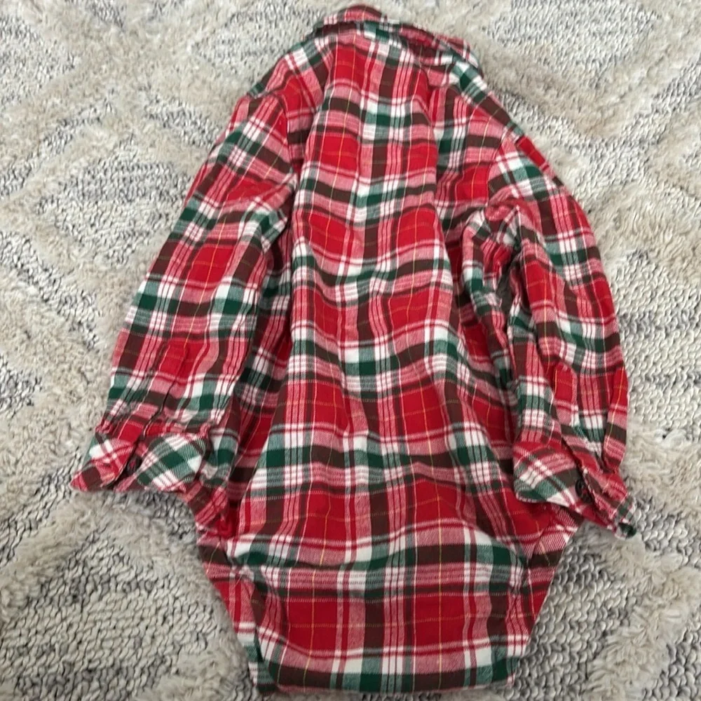 Baby Cat & Jack long sleeve polo onesies 18 months red and green stripes